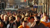 Shoppers on Princes Street Edinburgh