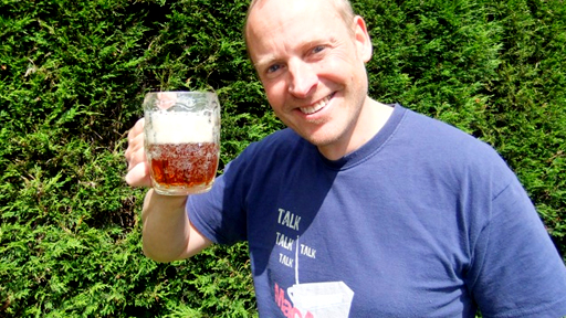 Richard Cadey and a pint of beer