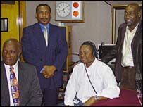 Hall, Grenidge and Richards, with interviewer Orin Gordon
