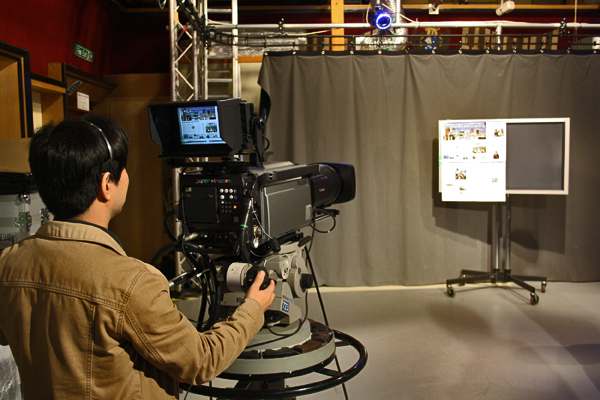 Super Hi-Vision camera in studio TC0 in BBC Television Centre. 