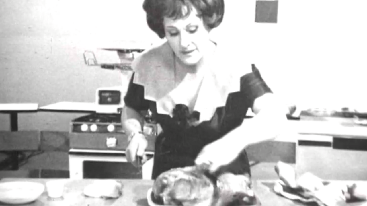 Fanny Cradock pork warning, 1965