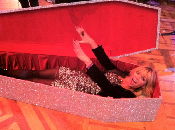 Zoe Ball in a coffin
