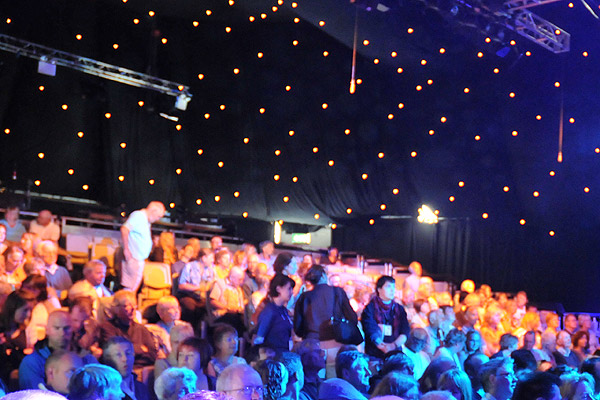 The starry roof of the BBC @ Potterrow tent.