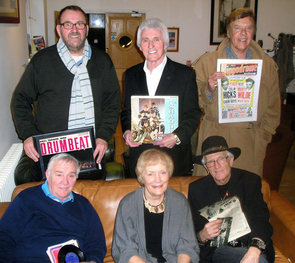 Left-to-right, top: Vince Eager, Bruce Welch, Marty Wilde, bottom: Clem Cattini, Sue MacGregor, Terry Dene.