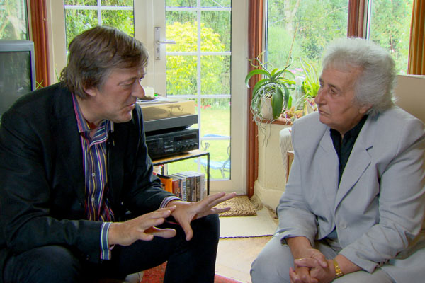 Stephen Fry with chellist and concentration camp survivor Anita Lasker-Wallfisch