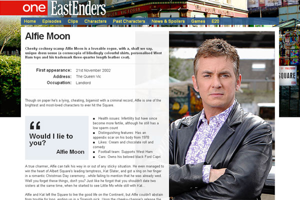 Alfie Moon character page