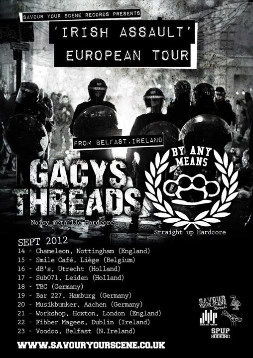 Gacys Threads and By Any Means tour poster