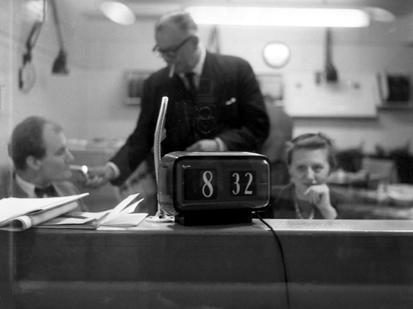 Robert Craddock, producer, John Sykes and Maureen Milton-Dinnis, studio manager from 1959