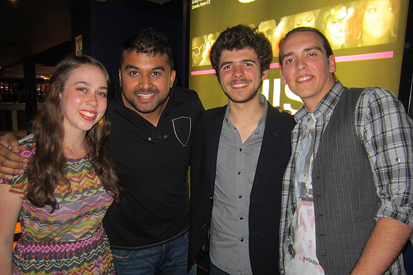 Ravi Sagoo with Sarah Jarosz and her band in Glasgow, June 2012.
