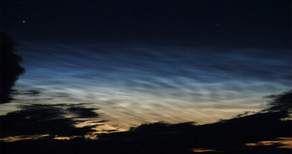 Noctilucent clouds, photographed by John Rownlands, a finalist in BBC Radio 4's 'So You Want to be a Scientist' project.