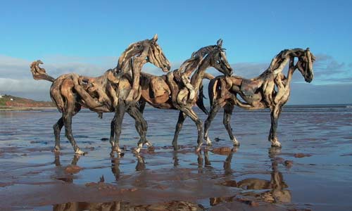 Horse sculptures