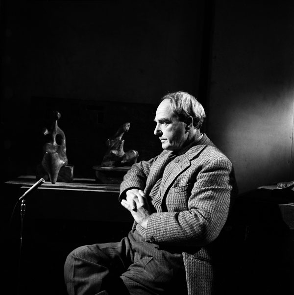 Henry Moore being interviewed by John Freeman in 'Face To Face', transmitted Sunday 21st February 1960.