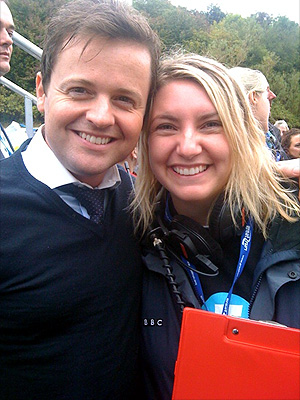 5 live's Anna Foster with Declan 'Dec' Donnelly at the start of the Great North Run