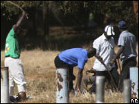 Alleged Zanu PF supporters beating opponents.