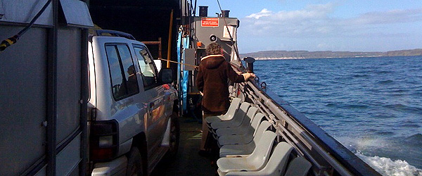 A view from the ferry as it crosses the water to Rathlin Island