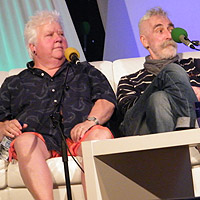 Val McDermid and John Byrne on the Festival Cafe on BBC Radio Scotland 17 August 2011.