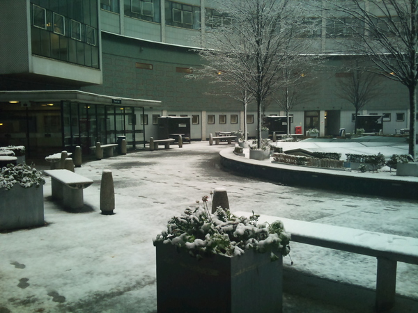 Snow at BBC TV Centre