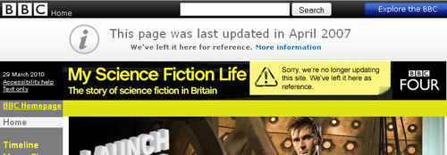 the archived My Science Fiction Life site