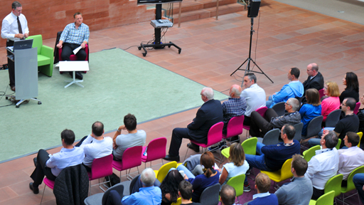 Hugh Dallas visits Pacific Quay, Glasgow
