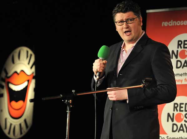 Picture of Radio 3 presenter Tom Service performing stand-up comedy