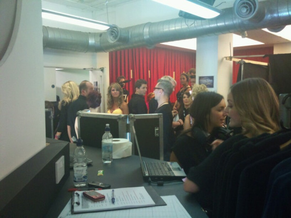 Bust backstage area