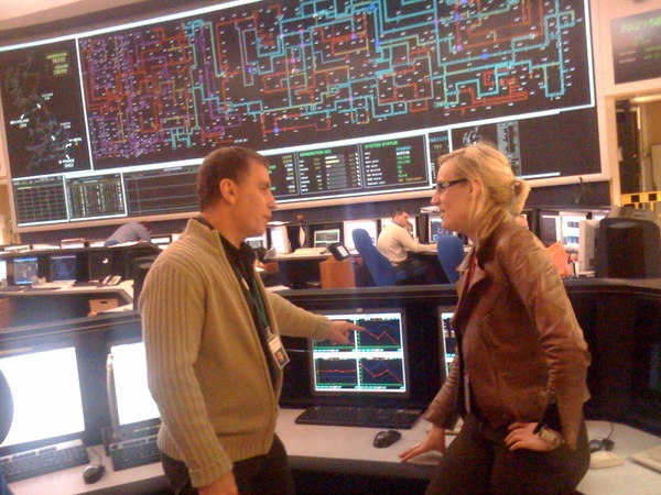 Steph McGovern in front of the National Grid