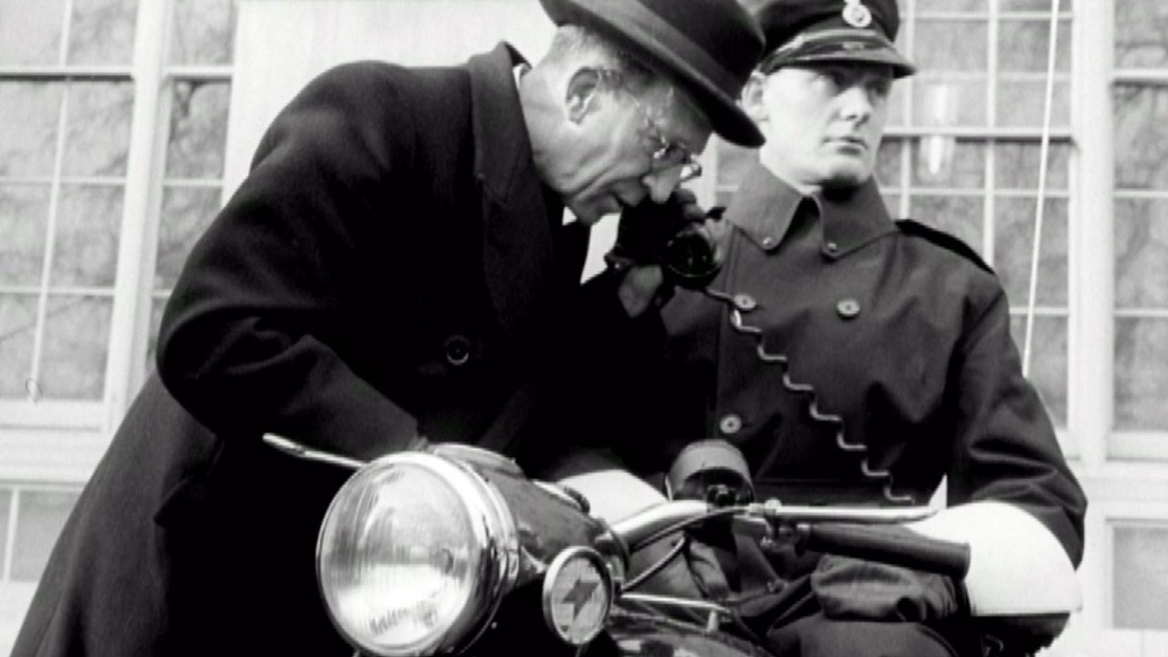 Motorcycle phone system for Met Police, 1951