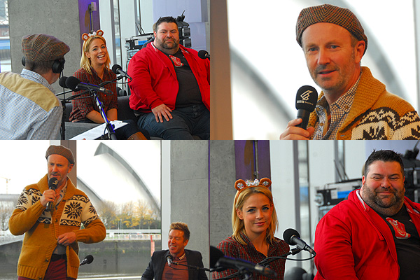 Fred MacAulay after his makeover, Cat Cubie and River City's Tom Urie.