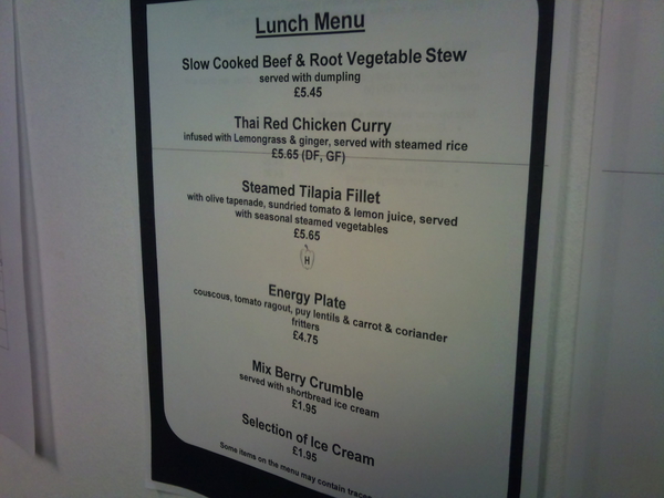 Strictly Come Dancing Lunch Menu