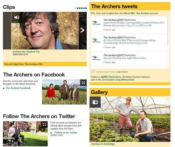 Further down the homepage