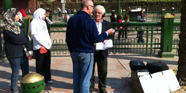 5 live's Peter Allen speaking with the BBC's Jon Leyne in Cairo
