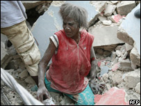 woman covered in dust