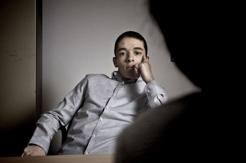 Actor Youssef Beruain playing a rioter