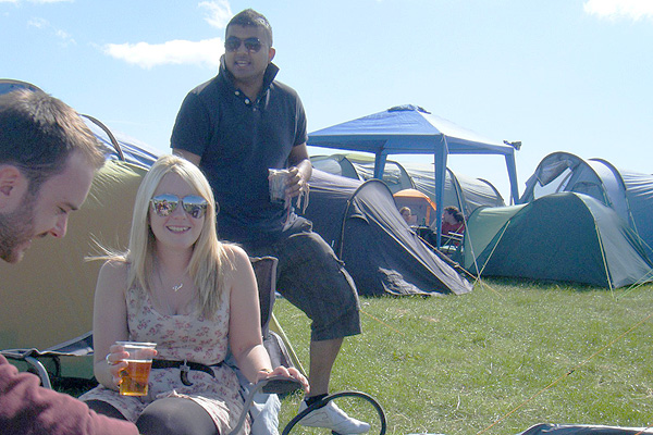 Ravi Sagoo camping at the 2011 Wickerman Festival