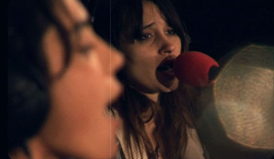 Warpaint, recording a session for Radio 1 in March 2011