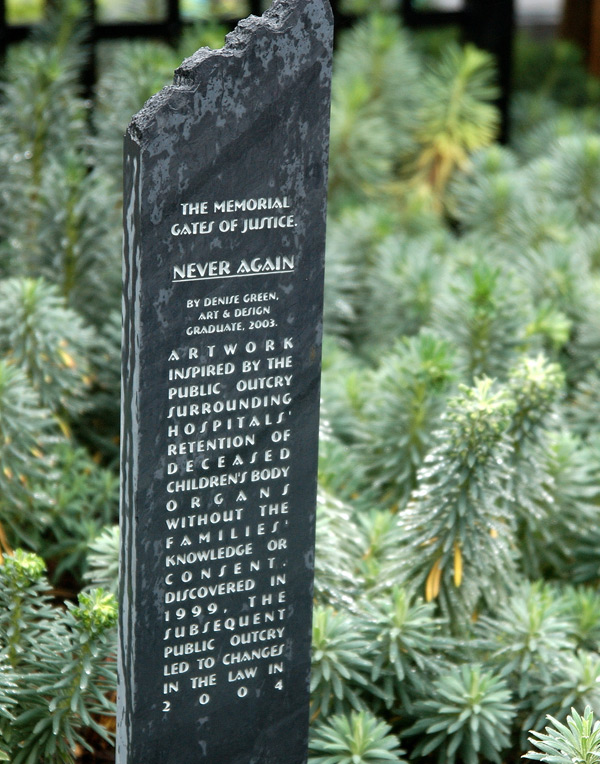 Never Again gate designed by Denise Green