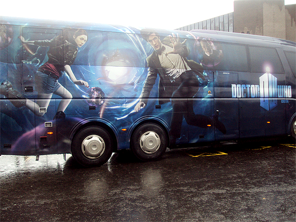 Photograph of the Doctor Who bus (by Miss Babs) in Inverness.