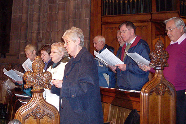 A choir singing