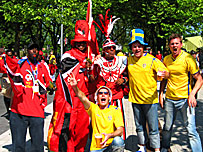 Trinidadian and Swedish fans