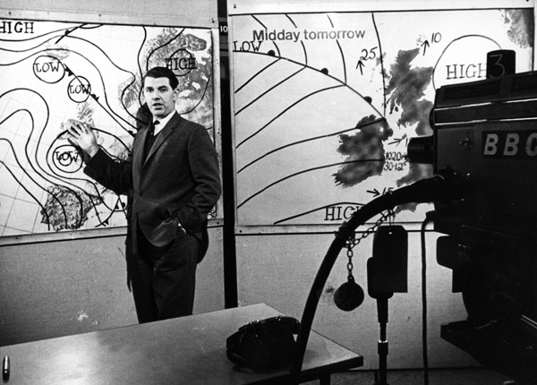 Jack Armstrong, one of the team of weatherman from the Meterological office, 1963