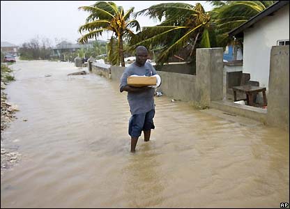 Flooded street on Providenciales