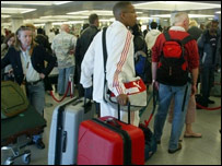 People queuing at the airport