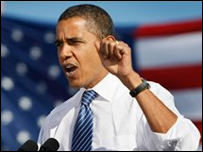 Barack Obama at podium
