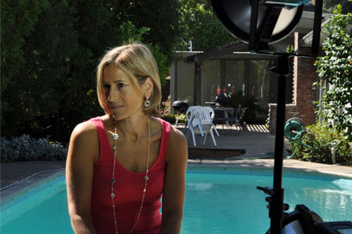 Emily Maitlis by the pool 