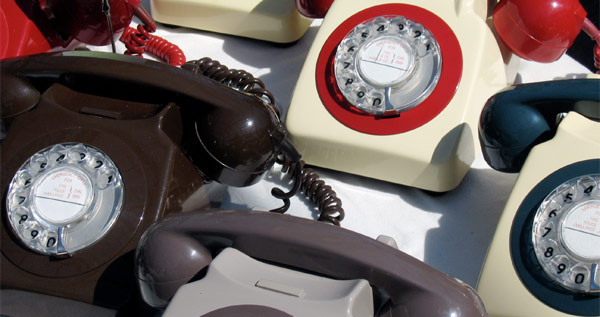 Old telephones.