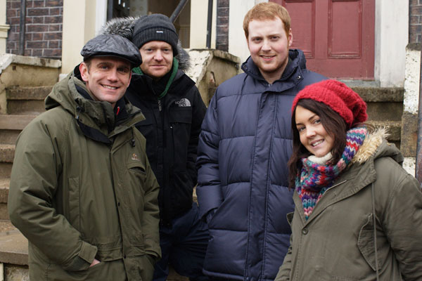 Scott Maslen (Jack), Jake Wood (Max), Charlie Clements (Bradley) and (Lacey Turner)