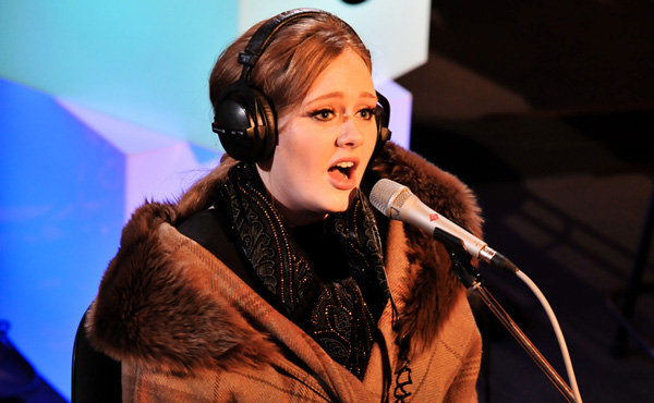 Adele appearing in the Radio 1 Live Lounge during 2010