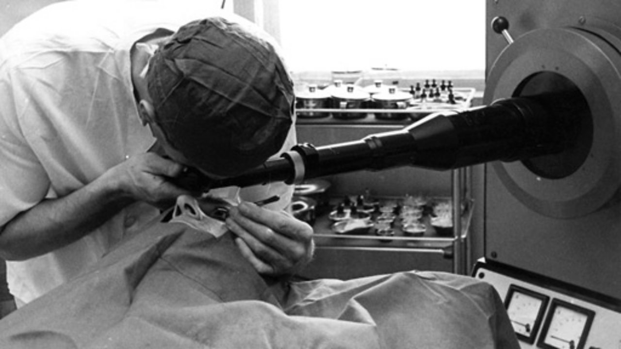 Laser eye surgery, 1965