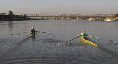 Iraq rowers on the Tigris, image taken by BBC Picture Correspondent, Stephen Adrain