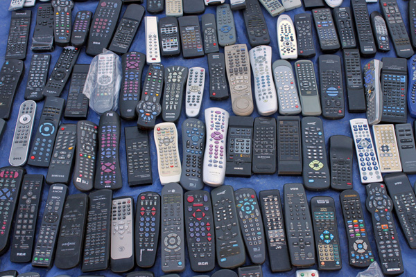 A collection of TV remote controls. The picture is taken by Flickr user Odonata98 and used here under the terms of the Creative Commons License.
